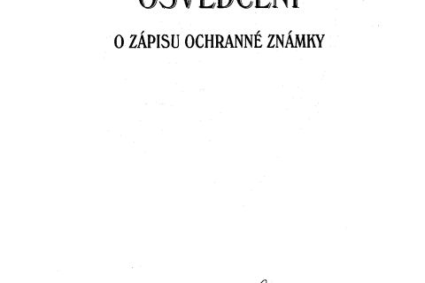 Osvědčení o zápisu ochranné známky