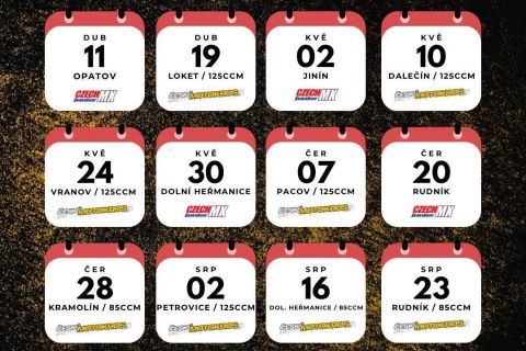 Kalendář Open MČR v motokrosu