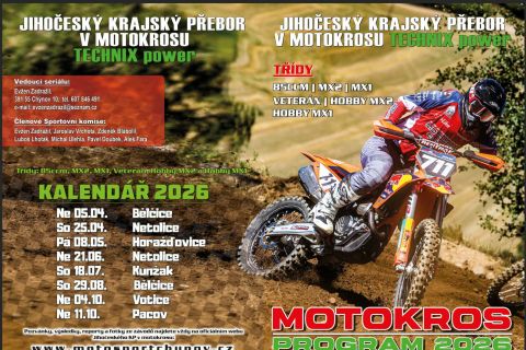 Jihočeský krajský přebor v motokrosu technix Power 2026